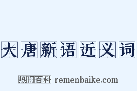大唐新语近义词是什么意思的图片